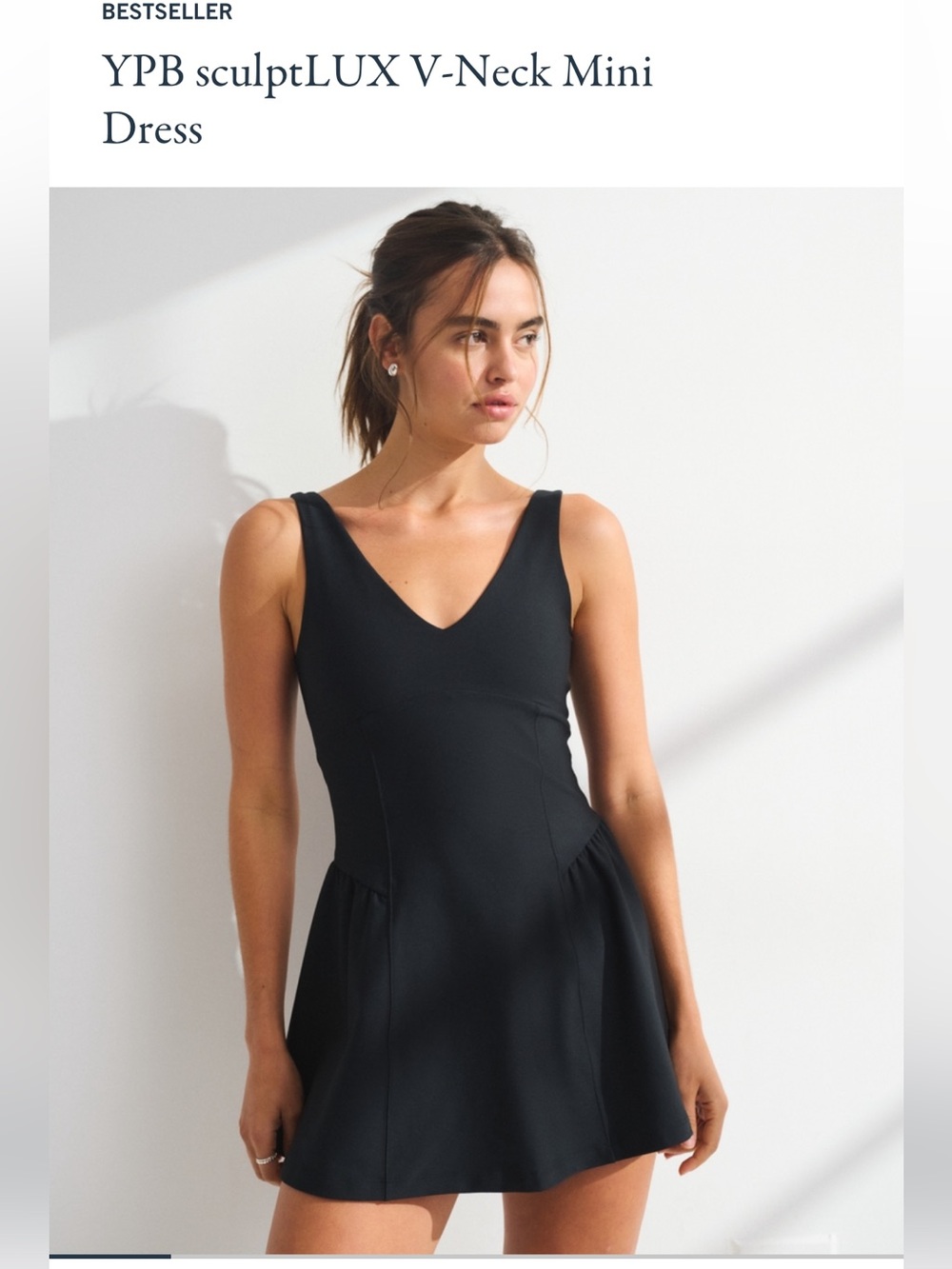 YPB sculptLUX V-Neck Mini Dress- Small